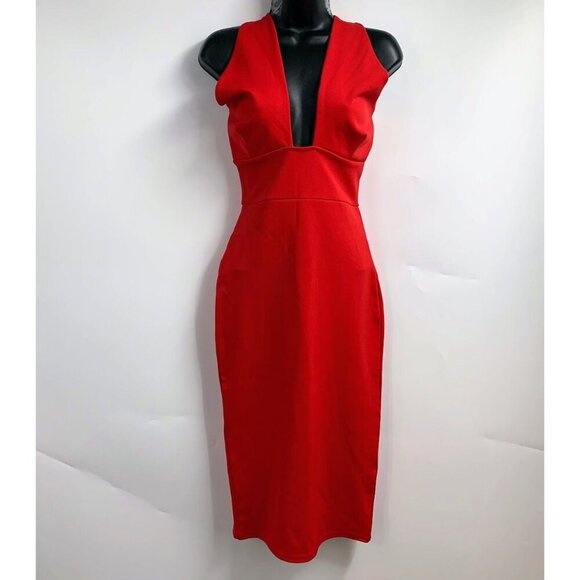 Boohoo Women's Jasmine Cross Over Sleeveless Bodycon‎ Dress Size 6 NWT - Picture 1 of 15